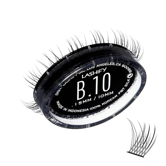 Lashify Bold 10mm Gossamer DIY Eyelash Extensions Refill, Black, Easy False Eyelashes for a Natural Look