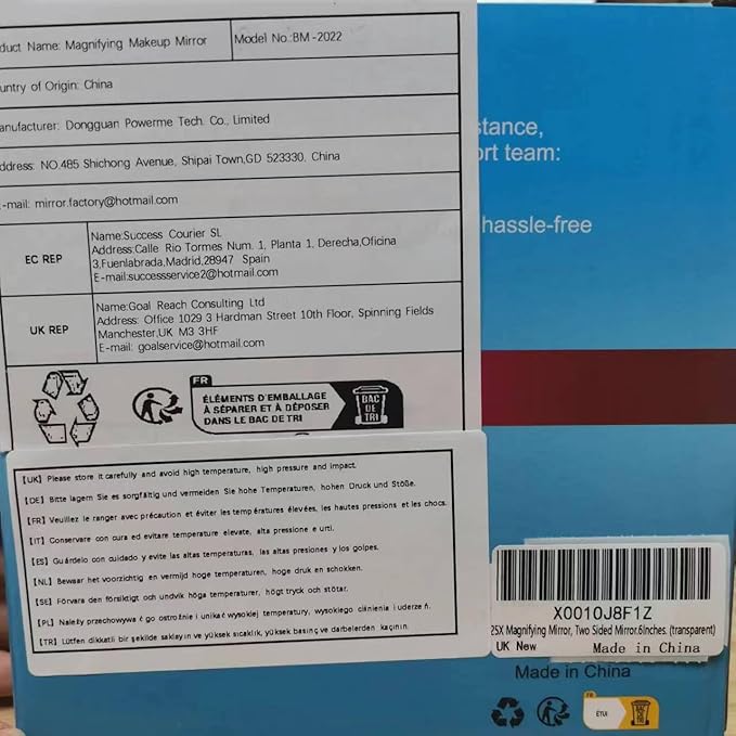 B Beauty Planet 30x/1x Magnifying Travel Mirror with Light, Double-Sided Rechargeable Adjustable Brightness 3 Colour Lighting, Folding, Handheld/Hangable/Tabletop, 3 Ways Using Mirror, White