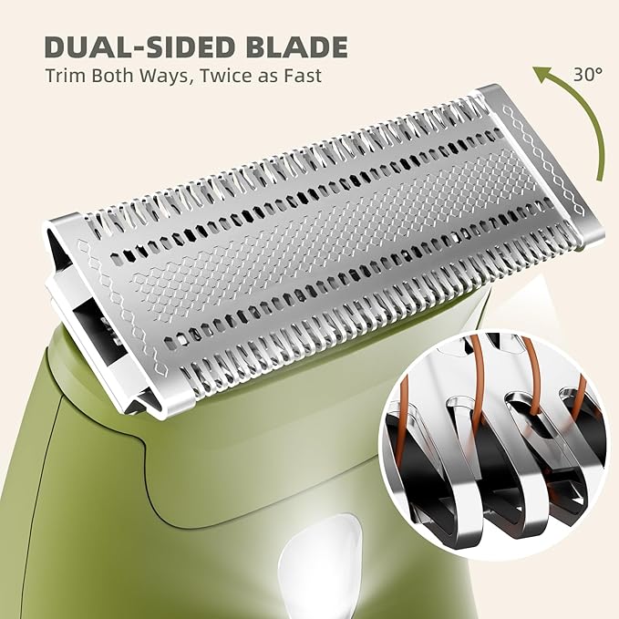 VIKICON Single Blade Body Hair Trimmer – Electric Dual-Sided Safety Razor for Face, Legs, Chest & Pubic Area, Smooth Intimate Shaver with 5 Guide Combs, Travel & Daily Use, Gift for Men & Women