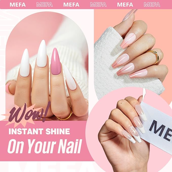 MEFA 19 Pcs Gel Nail Polish Kit with U V Light, 12 Colors All Seasons Nude Milky White Soak Off Gel Polish Nail Set with Base Top Coat Essential Manicure Tools Beginners Salon Nails DIY Art