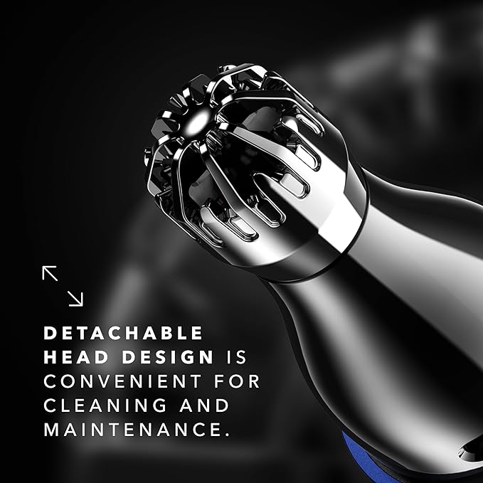 Blade & Stone™ NS501M Nose & Ear Trimmer | Graphene-X™ Blade | High-Velocity, Low-Noise Motor | Patented Rotary Blade Design | Skin-Friendly, Tug-Free Performance, Detachable Head (Big Blue)