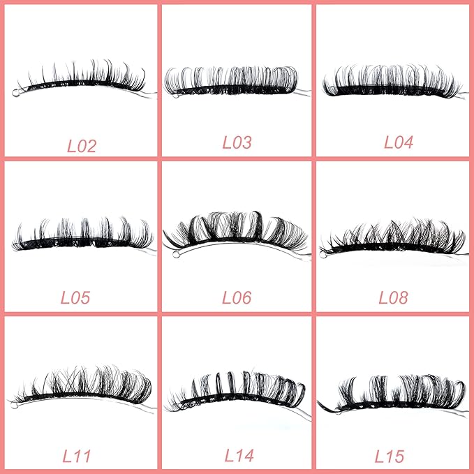 Russian D Curl Strip Lashes Fluffy False Eyelashes Natural Lashes 15-20mm Fake Lashes Pack Volume Eye Lashes 10 Pairs Faux mink lash Multipack
