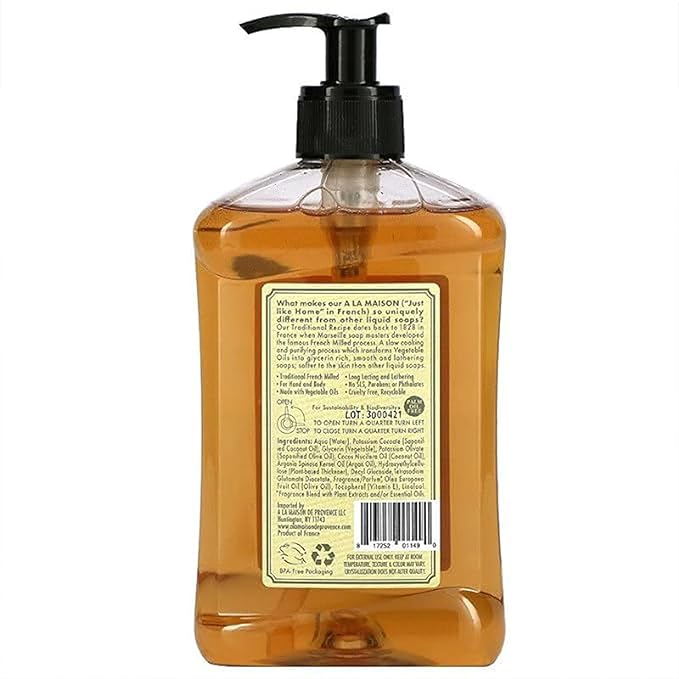 A LA MAISON French Liquid Hand Soap, Plumeria - Natural Hand Wash Made with Essential Oils - Biodegradable, Plant-Based, Vegan, Cruelty-Free, Alcohol & Paraben Free (16.9 oz, 6 Pack)