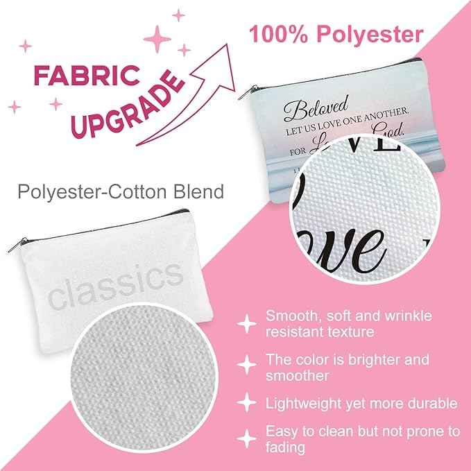20PCS Christian Inspirational Cosmetic Bags for Women Religious Makeup Bags Bulk Christian Gifts for Women Bible Verse Canvas Zipper Pouch for Mother's Day Sister Employee Gifts(Scenery)