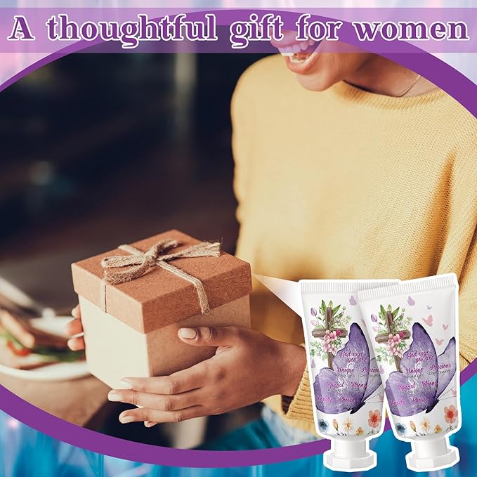 50 Pack Christian Hand Lotion Bulk Gifts for Women Mother Day Bible Mini Travel Hand Lotion Bulk for Stocking Stuffers Gifts Women Church Appreciation Teachers Coworkers(Vibrant)