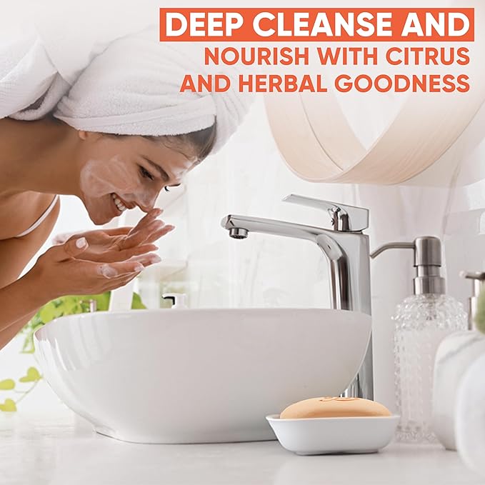 Citrus Herbal Soap | Pack of 6 of 5oz soap Bar | Ideal for Men and Women, Soothing and Nourishing Soap for Moisturization