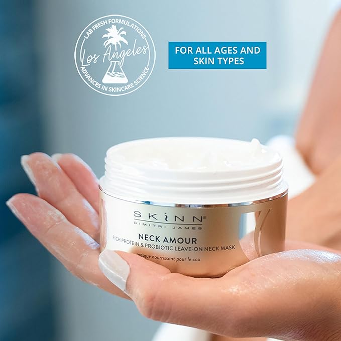 SKINN Neck Cream for Wrinkles, Neck Amour Leave-On Mask - Neck Firming Cream, Tightening & Lifting Sagging Skin - Chin & Neck Firming Lotion for Smoother & Firmer Skin - Neck Cream for Men & Women