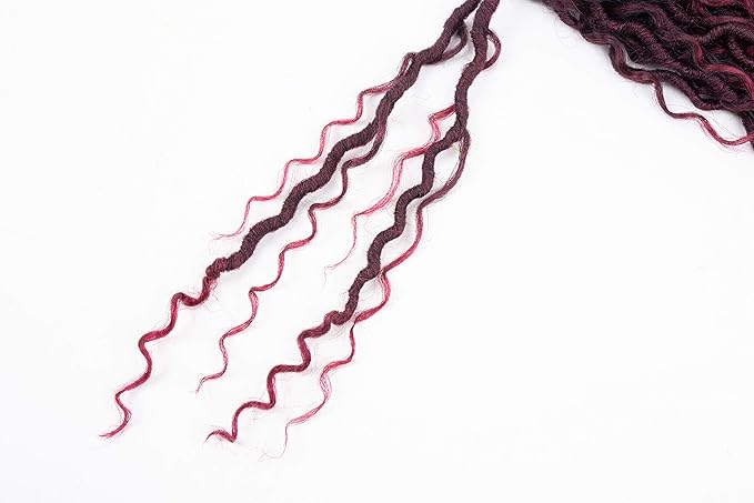 Aipin Goddess Locs Crochet Hair 14 Inch Boho River Locs Hippie Locs Wavy Crochet With Curly Hair In Middle And Ends Braids Hair Extensions (7Packs,14 inch, TBUG)