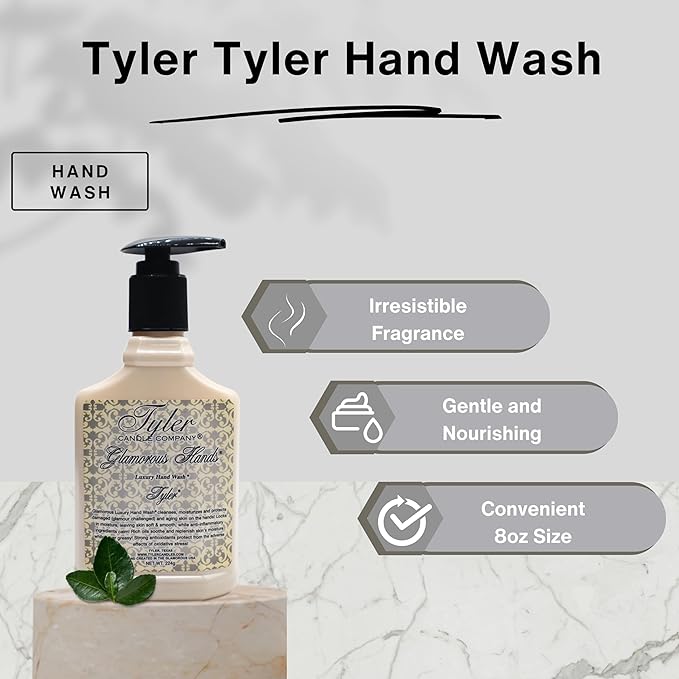 Worldwide Nutrition Bundle: Tyler`s Tyler Scent Glamorous Hand Wash - Scented Pump Bottles for Luxury Skin Care - 1 Pack, 8 Oz Moisturizing Hand Wash Soap with Multi-Purpose Key Chai
