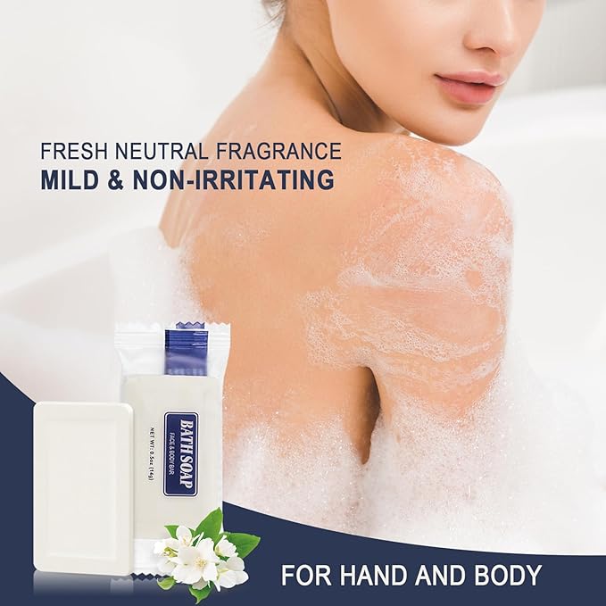 Bulk Bar Soap, 120 Pack Mini Soap Bars Bulk Individually Wrapped, 0.5 oz Travel Soap Small Hotel Soaps Travel Size Toiletries for Hotel Bathroom