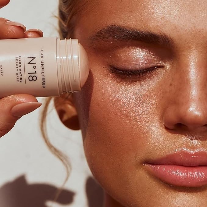 + Lux Unfiltered N°18 Illuminating Beauty Balm in Salty (A Sheer Opal Gloss), Non Toxic, Cruelty-Free, Vegan Highlighting Face Stick