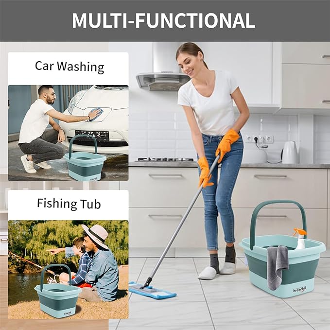 2 Pack Foldable Foot Bath Basin, Collapsible Foot Soak Tub, Multifunction Plastic Basin with Handles,Foot Tub for Soaking Feet,Pink&Green