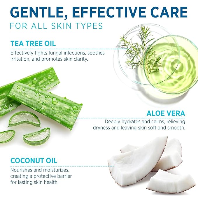 Roycederm Tinea Versicolor Relief Soap: Tea Tree Oil & Sulfur Cleansing Bar, Soothes Irritation, Hydrates & Supports Skin Health