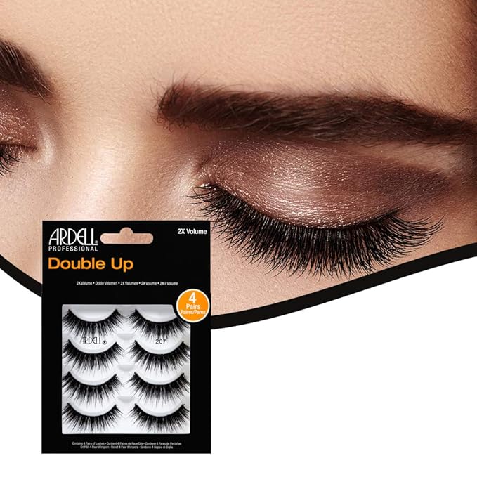 Ardell Lashes Double Up 207 - Lightweight, Dramatic Full Volume False Eyelashes, 2 Pack