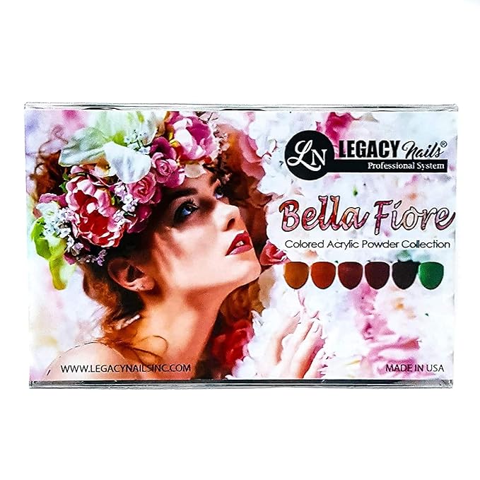 Legacy Nails Professional COLLECTION Acrylic Powder Kit 6 Colors Nail Art Set for Manicure DIY for Dip & Acrylic Nail Extensions (BELLA FIORE COLLECTION)