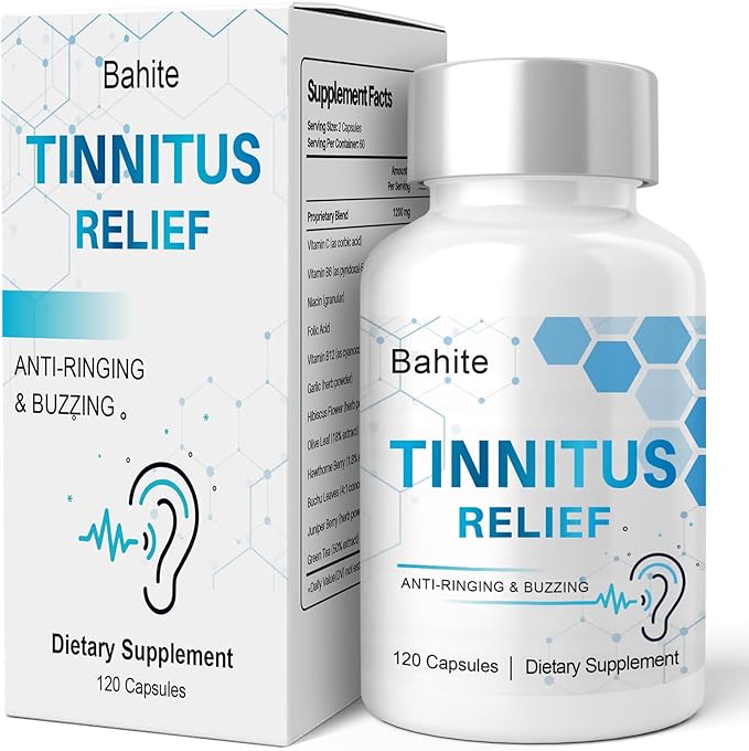 Tinnitus Relief for Ringing Ears, Tinnitus Treatment Supplement for Ear Ringing Relief, Supports Ear Health & Reduces Ringing in Ears, Promotes Peaceful Life & Hearing Comfort, 120 Capsules