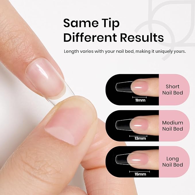 Beetles Gel Nail Kit Long Coffin with Nail Dehydrator and Primer, 576Pcs Half Matte Etch-X Gel Nail Tips Solid Nail Glue Mini Nail Lamp Acrylic Nail Tips Easy DIY Nail Extension Set Gift for Women