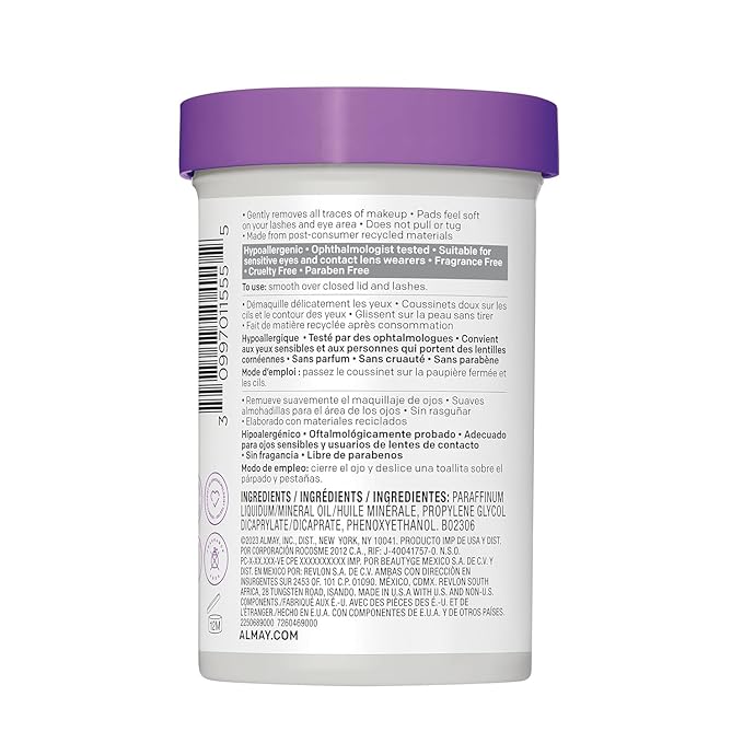 Almay Longwear and Waterproof Eye Makeup Remover Pads, 80 Count (Pack of 4)