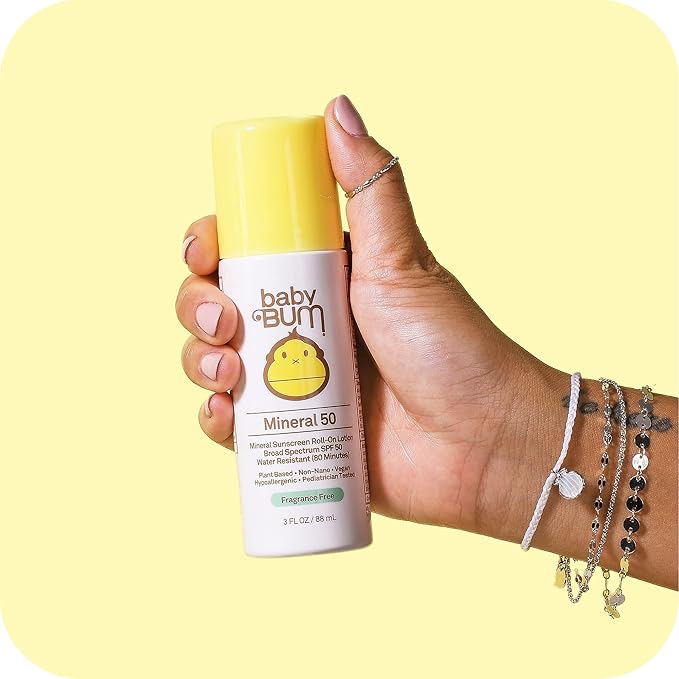 Baby Bum Mineral SPF 50 Roll-On Sunscreen | Vegan and Hawaii 104 Reef Act Compliant (Octinoxate & Oxybenzone Free) Broad Spectrum Moisturizing UVA/UVB Easy Roller Ball Sunscreen Lotion (Pack of 2)