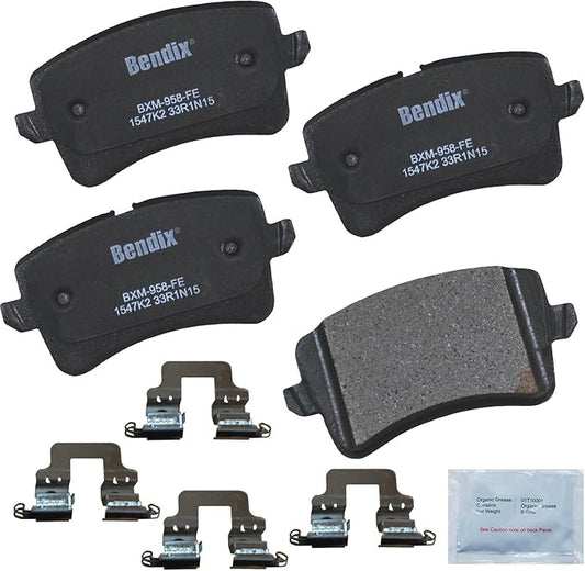 Bendix Priority1 CFM1547K2 Semi-Metallic Rear Brake Pads for Audi A6 2018-2012, A6 Quattro 2018-2012