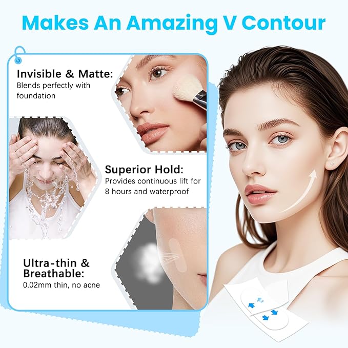 Face Tape Lifting Face Lift Tape Under Makeup,Neck Lifting Tape Invisible Face Lifter Tape for Sagging Skin, Instant Facelift Tape for Face Skin Tape for Jowls Eyes(1 Count (Pack of 280))