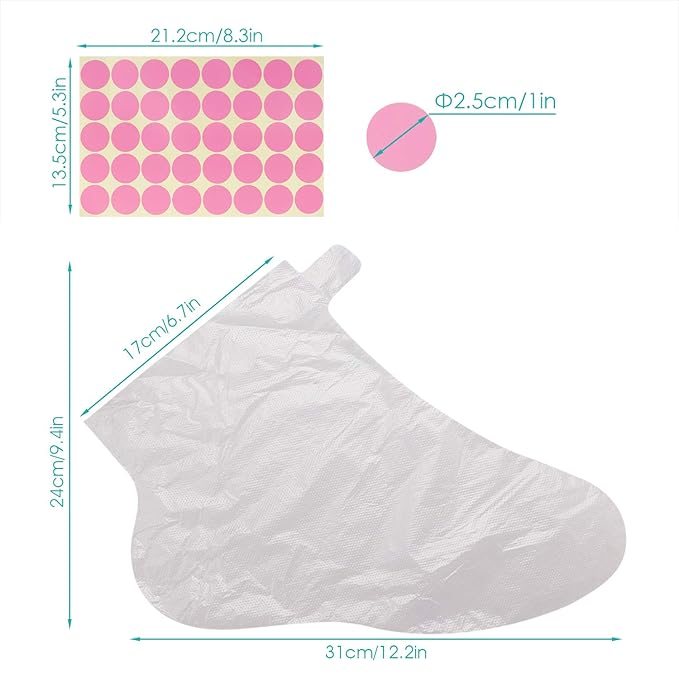 Segbeauty Paraffin Wax Bath Liners for Foot, 400pcs Paraffin Foot Bags, Plastic Paraffin Bath Mitts Socks Hot Wax thera-py Booties Covers for Foot Spa Wax treat-ment Paraffin Wax Machine