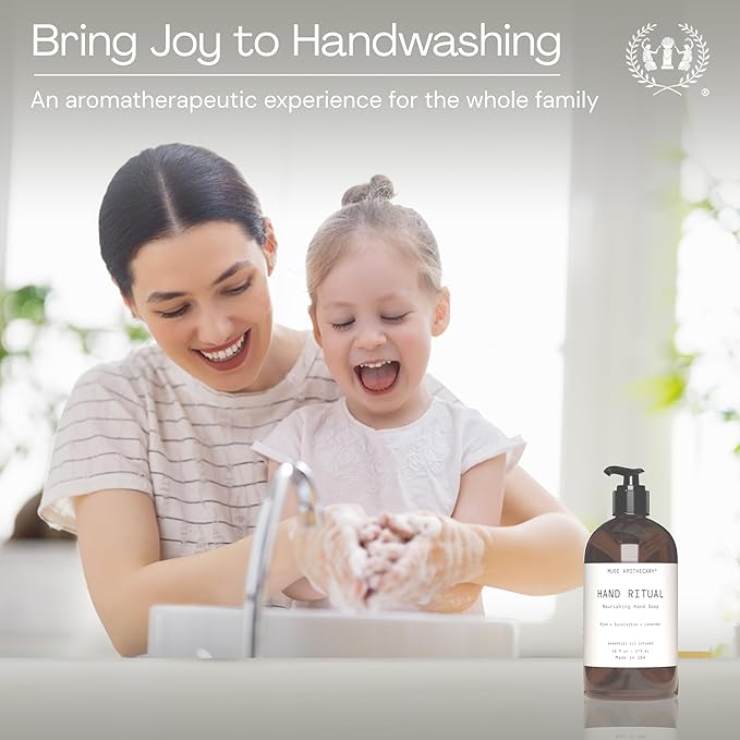 Muse Apothecary Hand Ritual - Aromatic and Nourishing Hand Soap, Infused with Natural Aromatherapy Essential Oils - USDA Certified Biobased - 16 oz, Rosemary Mint + Hemp