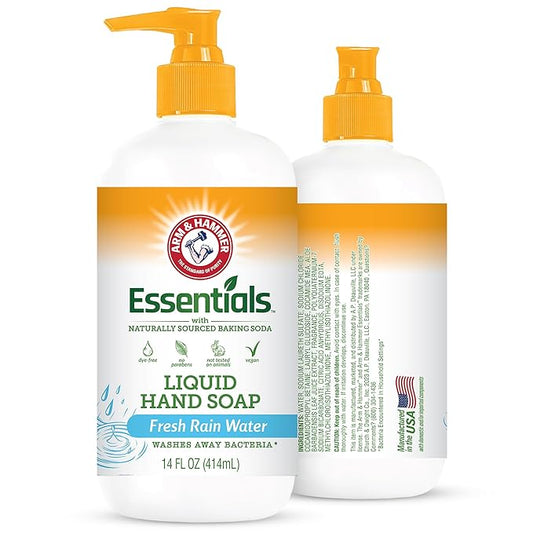 Arm & Hammer Liquid Hand Soap for Skin Cleaning - Cleanser for Kitchen & Bathroom with Fresh Rain Water Scent - Natural Hand Soap Cleanses, Softens 14 FL Oz (414ml)