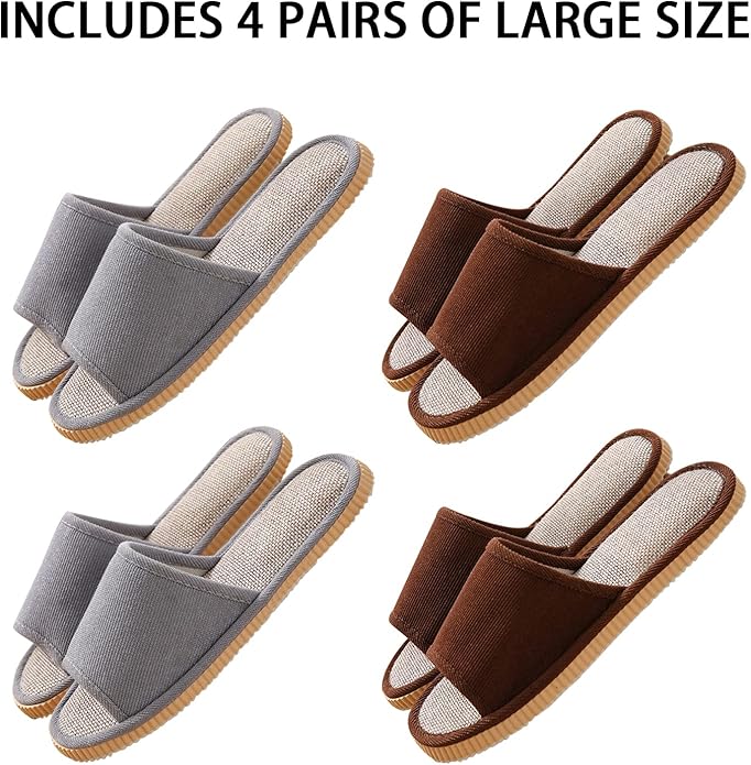 8 Pairs Disposable Slippers for Guests,House Slippers for Guests, Open Toe Indoor Slipper Comfortable Washable,Multi-Color Casual Spa Slipper for House,Hotel,Travel,Unisex Universal Size