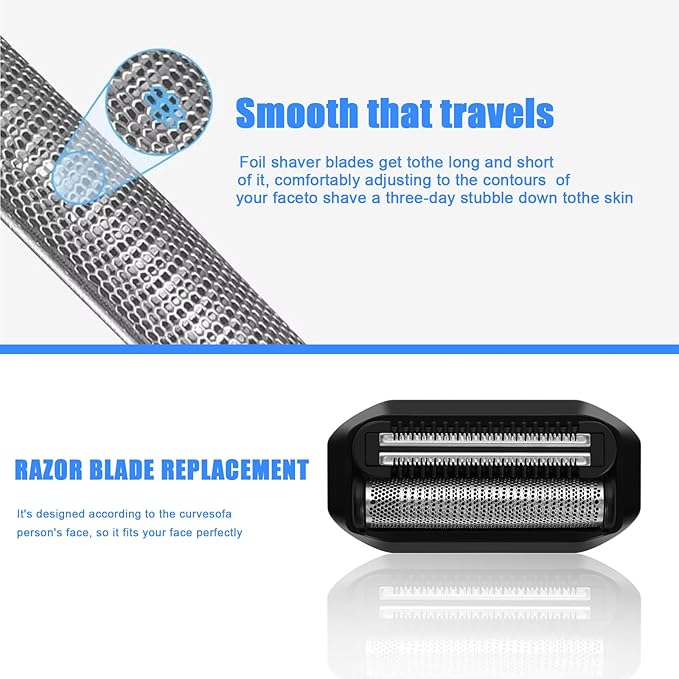 Replacement Foil Blade Compatible with MANSCAPED The Handyman，Foil Blades for Portable Men’s Travel Facial Hair Groomer(2Pack）