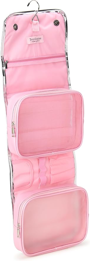 Juicy Couture Women's Toiletries Bag - Travel Makeup and Toiletries Hanging Organizer Set - Makeup Organizer Hanging Case Set, Multicolor