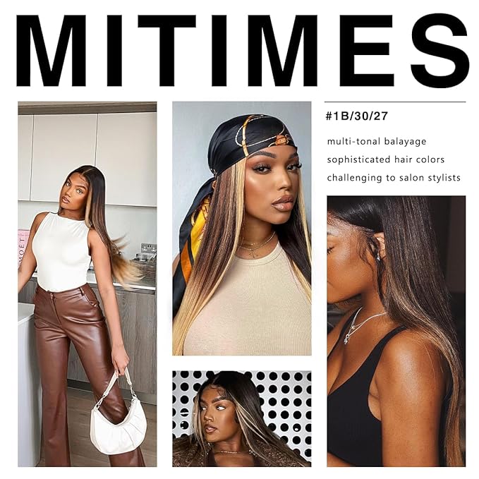 13x6 Ombre Lace Front Wig pre plucked Glueless Highlight Ombre Long Straight Lace Front Wigs Yaki Synthetic Highlight HD Lace Front Wig 1B/30/27