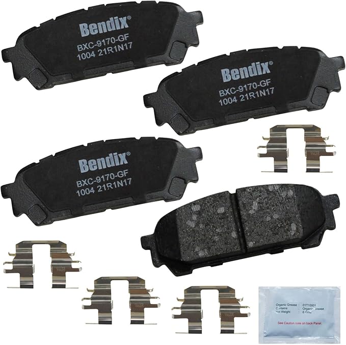 Bendix Priority1 CFC1004 Ceramic Rear Brake Pads for Saab 9-2X 2006-2005, Subaru Forester 2008-2004, Impreza 2007-2004
