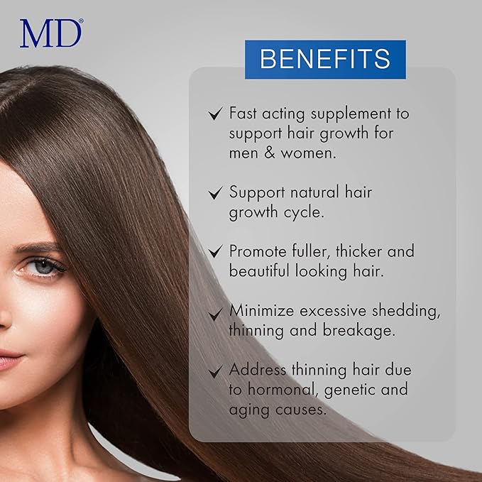 Nutri Hair Growth Supplement con biotina (30 cápsulas) | Previene la caída del cabello, minimiza la caída del cabello, el adelgazamiento, la rotura y promueve el cabello más largo y grueso | Formul