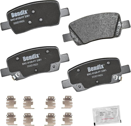 Bendix Priority1 CFC2381 Ceramic Rear Brake Pads for Hyundai Santa Cruz 2024-2022, Santa Fe 2023-2021, Kia Carnival 2023-2022, Sorento 2023-2021