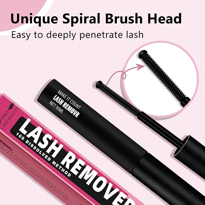Cluster Lash Glue Remover 10 ML Lash Remover DIY Eyelash Extension Remover Eye Makeup Cleanser, Easy Removal of Cluster Eyelashes Gentle Soothing Nourishing Self-Use Oil Texture 10ML