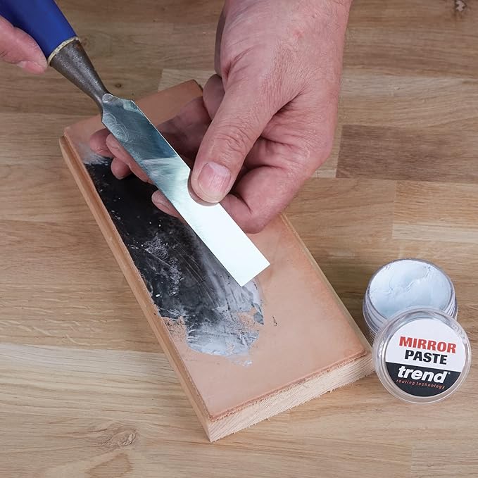 Trend Ultra Fine Mirror Paste & Premium Leather Strop, Hone and Polish Your Knives and Sharpened Tools, DWS/MP/KIT