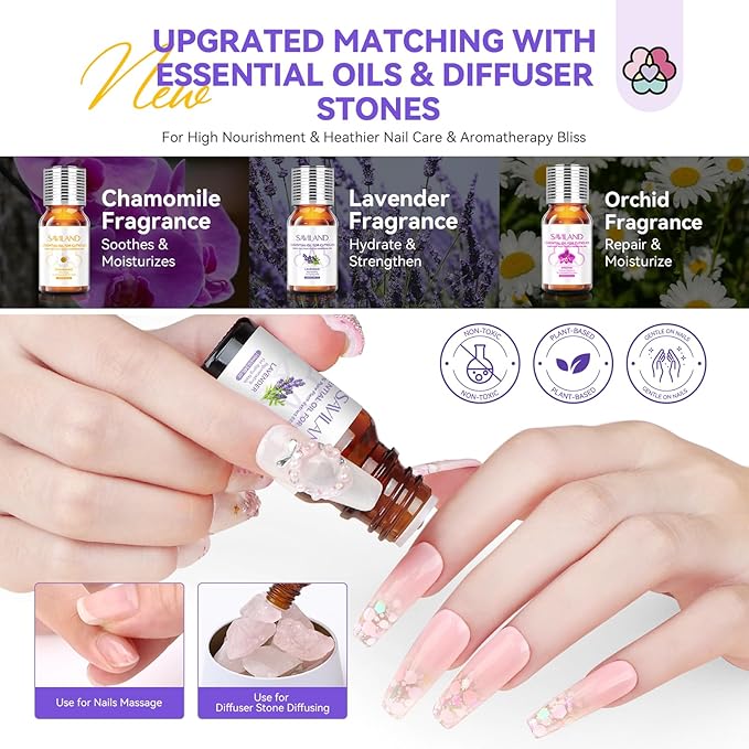 SAVILAND Nails Kit Acrylic Set: Professional Acrylic Nail Kit with Nail Tranning Mat Nail Art Brush Nail Drill Nail Polish with Dryer for Nail Extension Carving