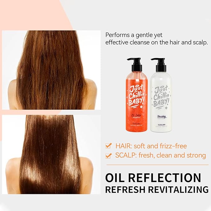 Clarifying Shampoo and Conditioner Set for Greasy Hair, Build Up, and Dry Ends - 32.4 Fl Oz