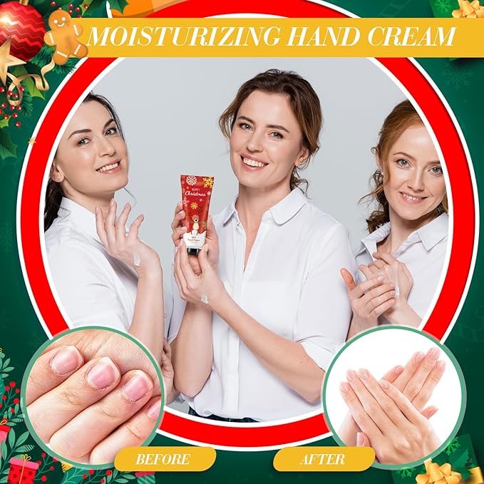 48 Christmas Hand Cream Gift Set Christmas Stocking Stuffers Hand Cream Travel Size Care Cream Bulk Mini Hand Lotion for Dry Cracked Hands Employees Colleagues Teacher Gifts