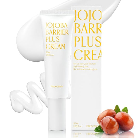 Jojoba Berrier Plus Cream 1.69oz(50ml), 24HR Long Lasting Moisturizier Face Cream, Jojoba Oil and Hyaluronic Acid for Dry Skin, Korean Skin Care