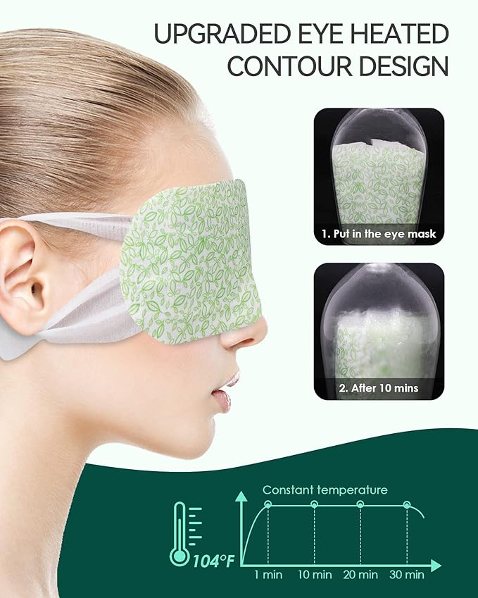 30PCS Steam Eye Masks for Dry Eyes & Fatigue Relief, Self-Heating Eye Mask for Puffiness & Dark Circles, Moist Heat Compress, Travel-Friendly, No Microwave Needed, FSA & HSA Eligible, Unscented