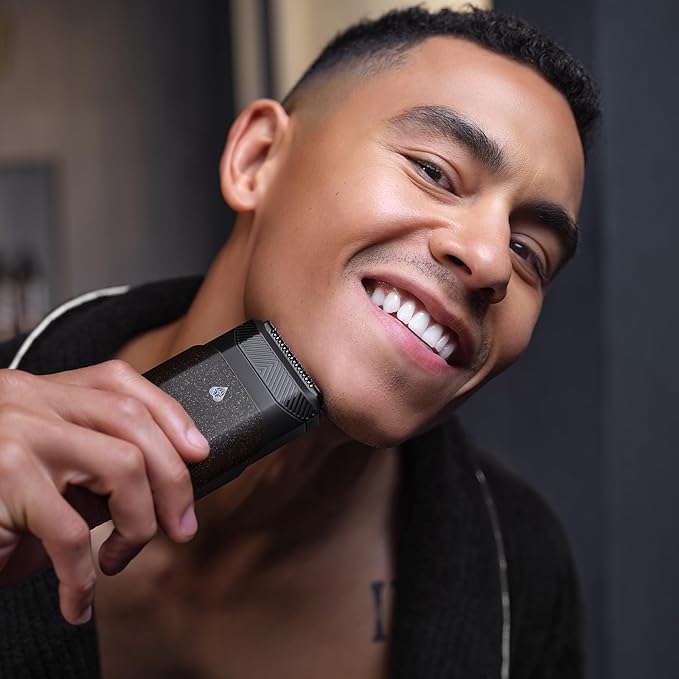 MANSCAPED® The Handyman™ Compact Face Shaver – Portable Men’s Travel Facial Hair Groomer, USB-C Rechargeable Razor, Electric Foil Face Shaver, Dual-Action SkinSafe® Foil Blades, Rocketman Edition