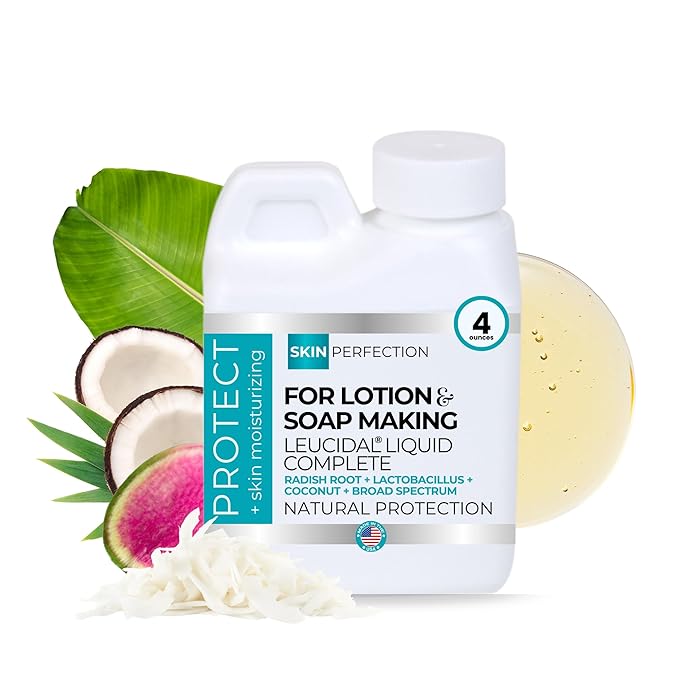 Skin Perfection Leucidal Liquid Complete - Ideal Water Based Moisturizer & Lotion Making Supplies - Natural Preservative Alternative with Root Ferment Filtrate, Lactobacillus & Coconut Fruit Extract