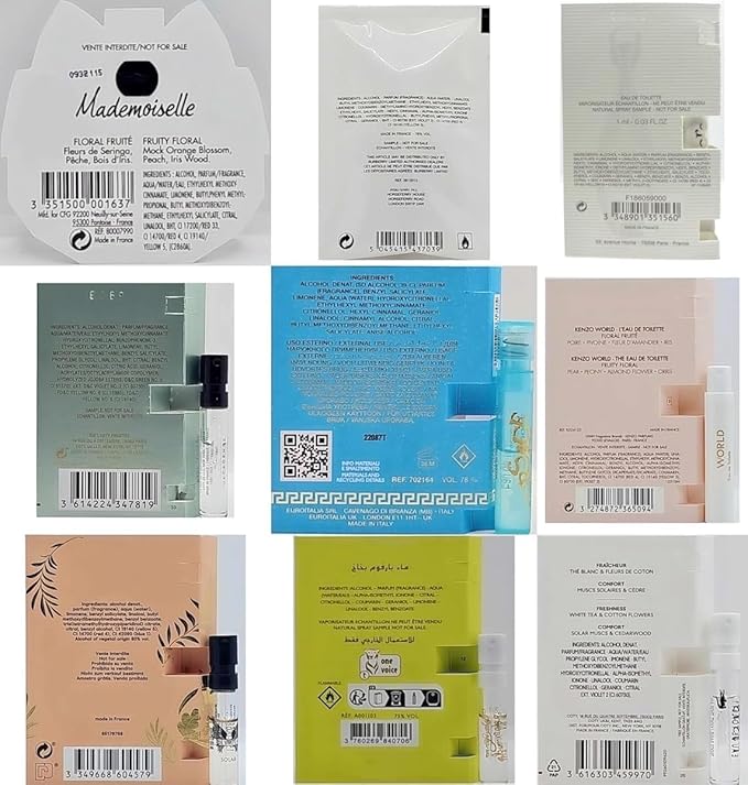 Women's Designer Fragrance Sampler Set - Luxury High End Perfume Vial Sample Most Popular (10 Random Samples)