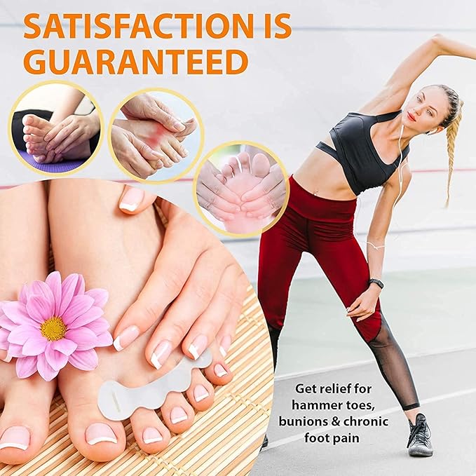 Toe Spacers (Bundle of Soft and Firm), Toe Separators for Alignment, Toe Straightener for Foot Pain Relief, Silicone Bunion Corrector for Women Big Toe, Supports Foot Health