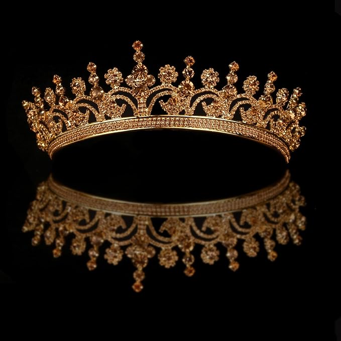 LIMELIA Women's Tiara for Henna Wedding Party|Glitter Hair Accessories for Bridal Birthday Pageant Prom Halloween Cos-play Christmas Party|Queen-Honey