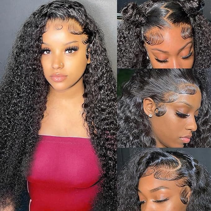 5x5 Hd Lace Closure Wigs Human Hair Water Wave 5x5 Lace Closure for Women 180 Density Curly Closure Wig Glueless Wet and Wavy Lace Front Wigs Pre Plucked Natural Black Closure Wig 18 Inch