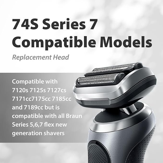74S Replacement Shaver heads Compatible with Braun Series 7 Replacement Head,suitable for 7120s, 7125s, 7127cs, 7171cc, 7175cc, 7185cc and 7189cc