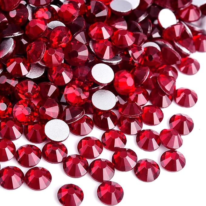 Blinginbox Flatback Rhinestones Bulk,14400pcs Crystal Round Loose Gemstones Glass Rhinestones for Crafts Makeup Nail Art Clothes Shoes DIY Decorations(SS20,4.6-4.8mm,Dark siam)